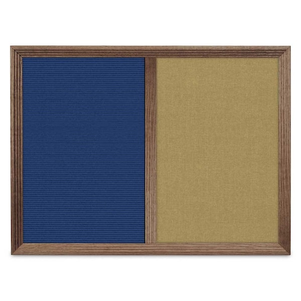 United Visual Products Enclosed Corkboard, 1 Door, 72"x36", 4" Fra, UV3418-SATIN-BLACK UV3418-SATIN-BLACK - main